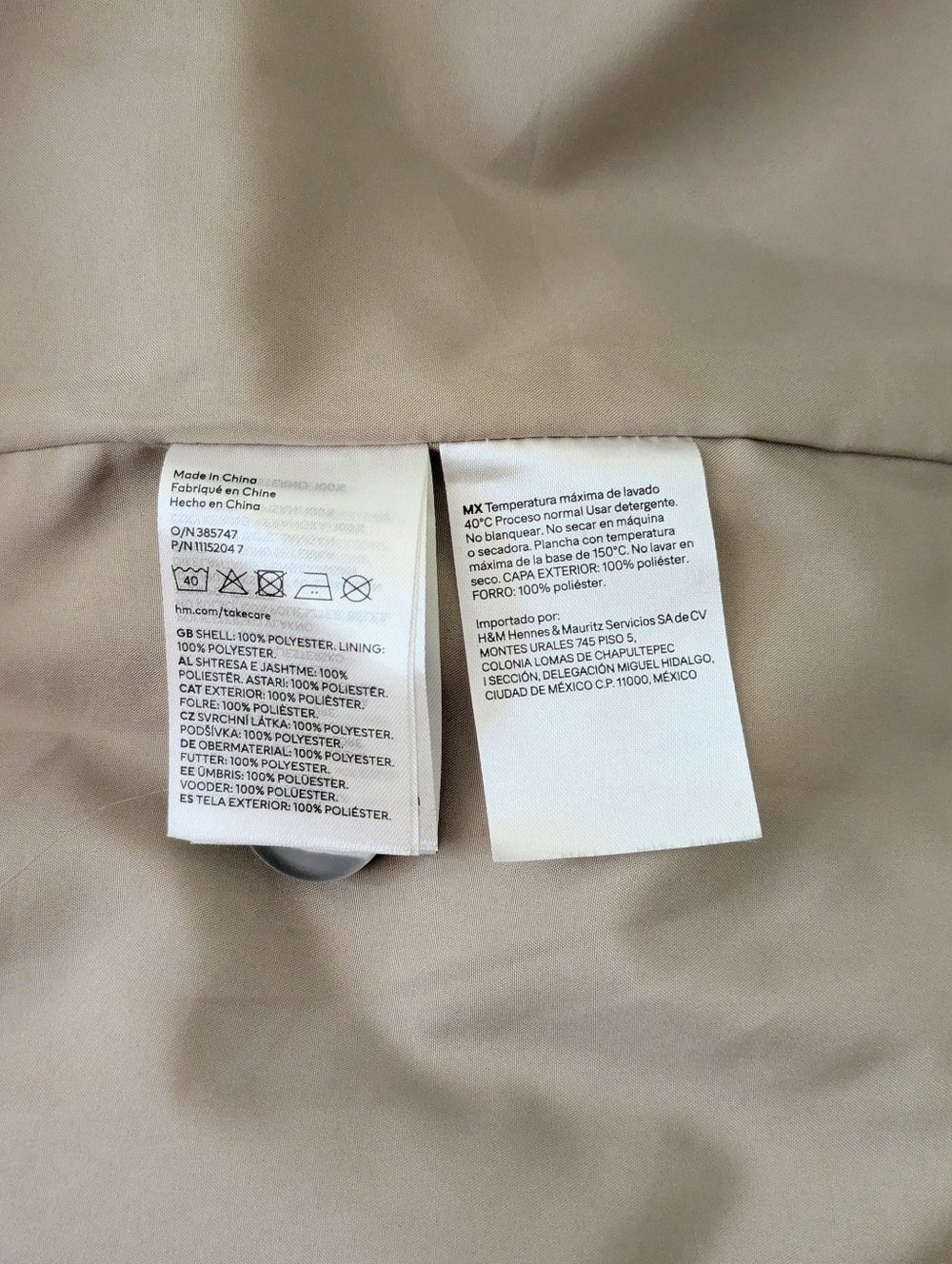 H&M Classic Double-Breasted Tan Trench Coat Sz L - Picture 8 of 8